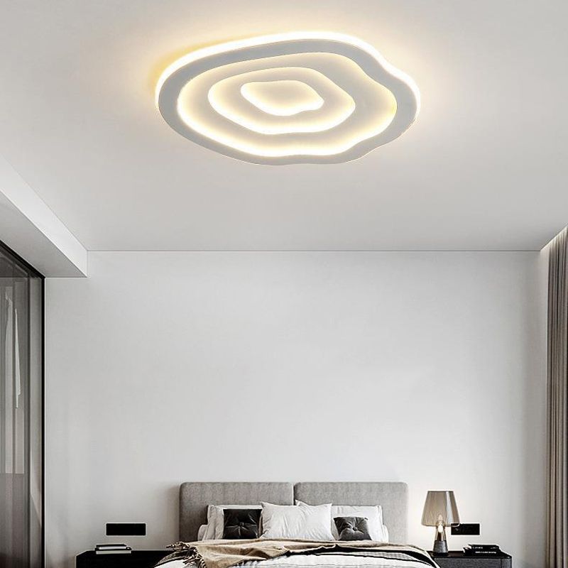 Single Modern White Flush Mount Lighting LED Acrylic Ceiling Light for Bedroom