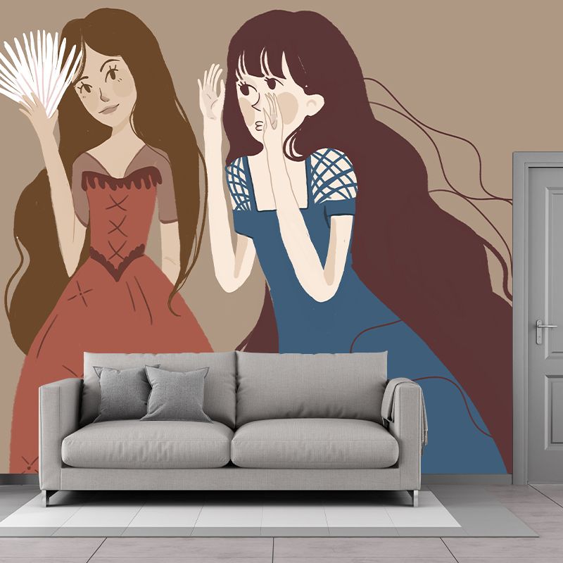 Illustration Mildew Resistant Mural Wallpaper Portraiture Indoor Wall Mural