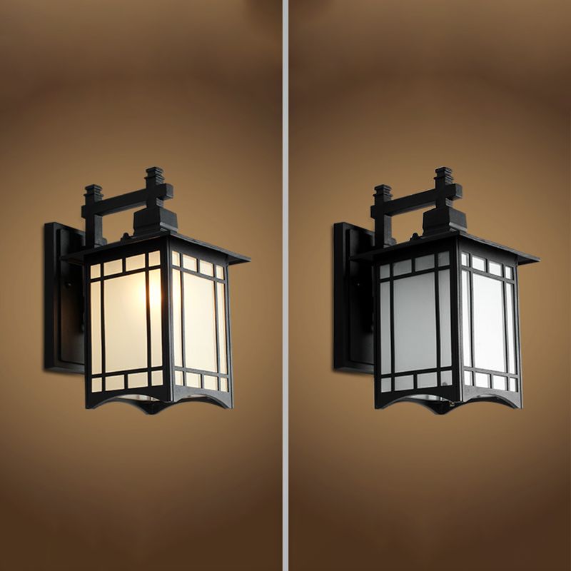 Squared Glass Wall Mount Lamp 1-Light Vintage Wall Lighting Fixture for Balcony