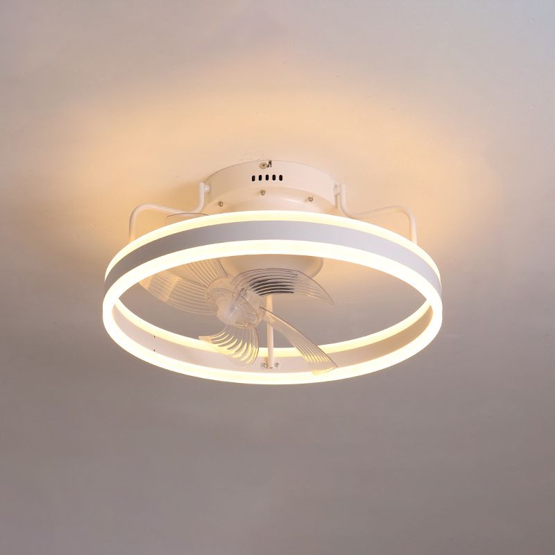 Metal Ceiling Fan Lamp Simple LED Close to Ceiling Light for Bedroom