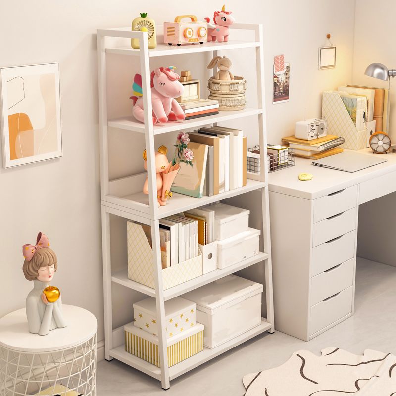 Ladder Steel Book Case for Living Room 11.81" W Open Back Modern Shelf
