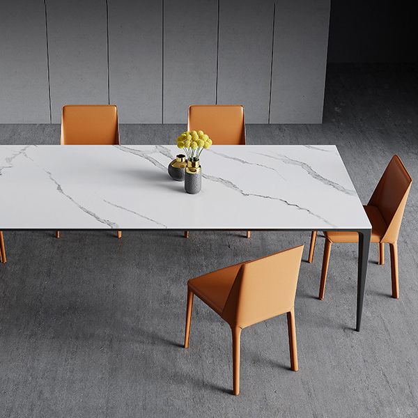 Faux Leather Kitchen Dining Chairs Contemporary Side Chairs with Metal Legs