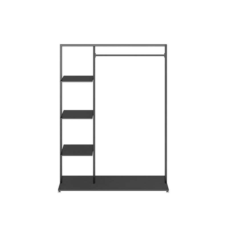 Modern Entryway Kit Hanging Rail and 3 Side Storage Shelves Coat Hanger