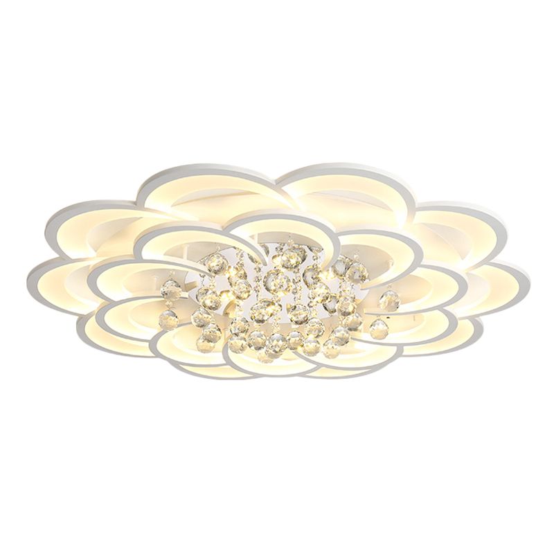 Flower Flush Mount Ceiling Light Fixture Contemporary Acrylic Ceiling Mount Light Fixture for Living Room