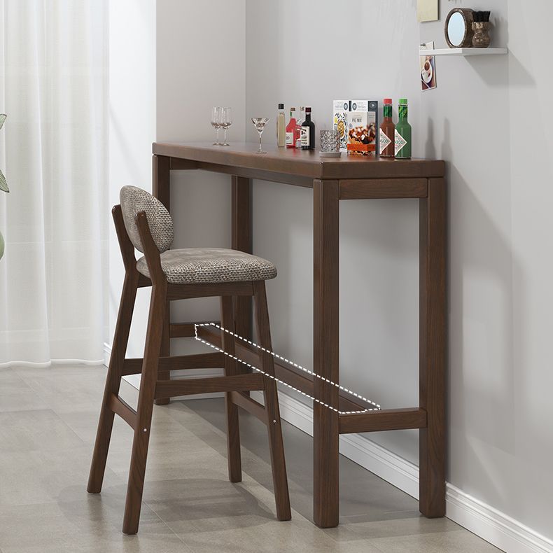 Modern Dining Room Rectangle Trestle Solid Wood Bar Dining Table