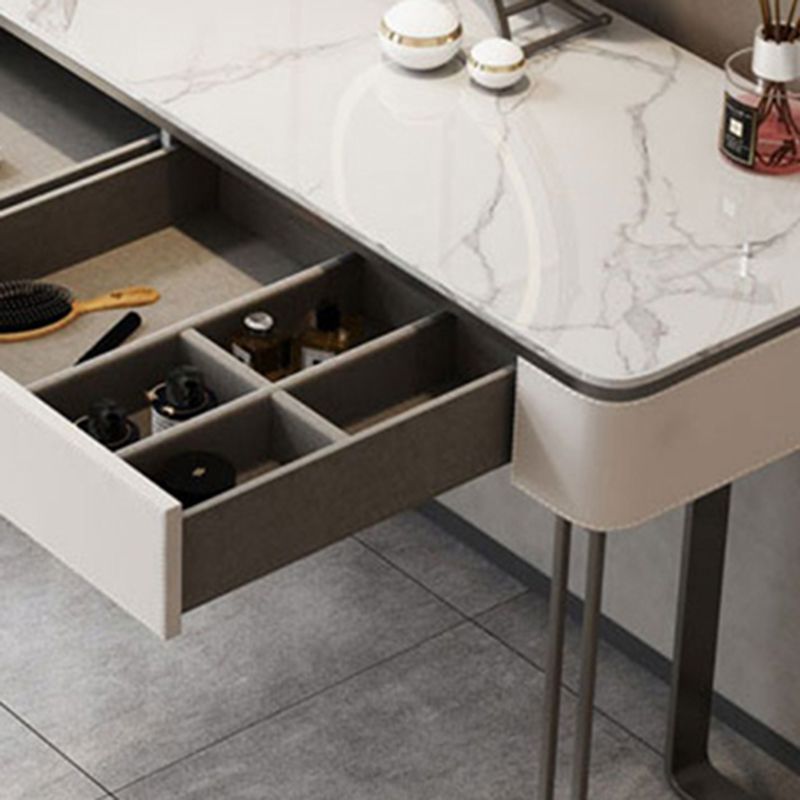 Modern Double Drawers Vanity Dressing Table Slate Makeup Vanity Set