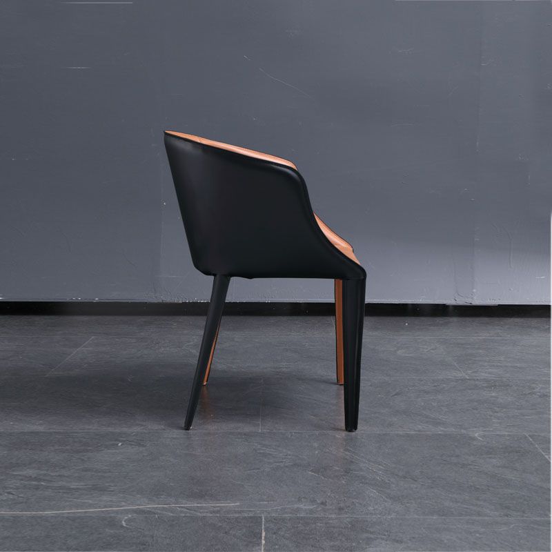 Contemporary Metal Dining Chair Upholstered Arm Chairs for Restaurant Use