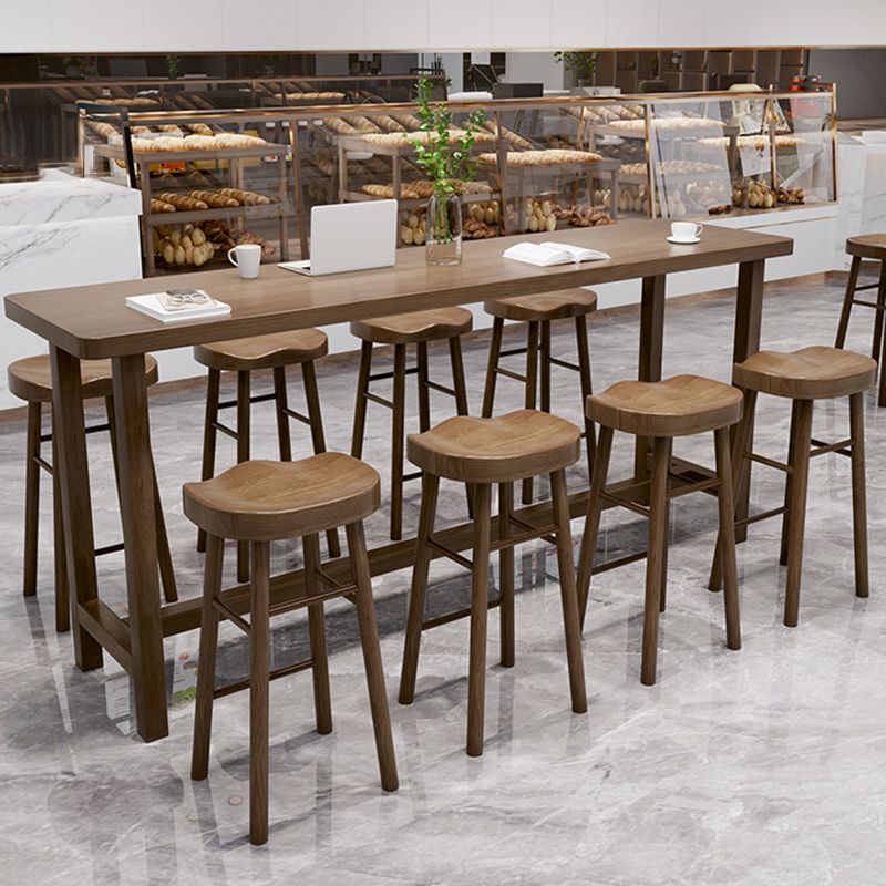 Solid Wood Counter and Bar Stool Modern Brown Counter Height Stools