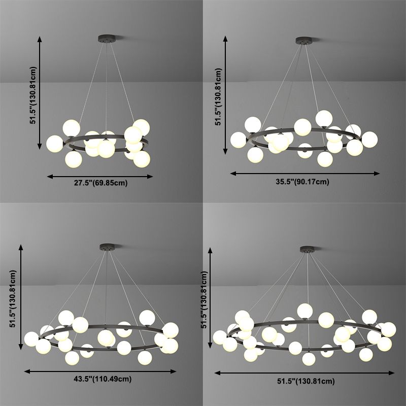 Glob kroonluchter verlichtingsarmaturen Designer Style Multi-Head Suspension Light met witte schaduw