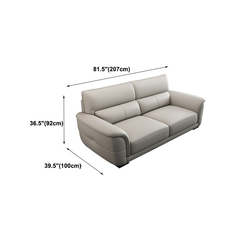 Nordic Style Leather Upholstery Sofa Bed with Inverted Armrest Cushioning