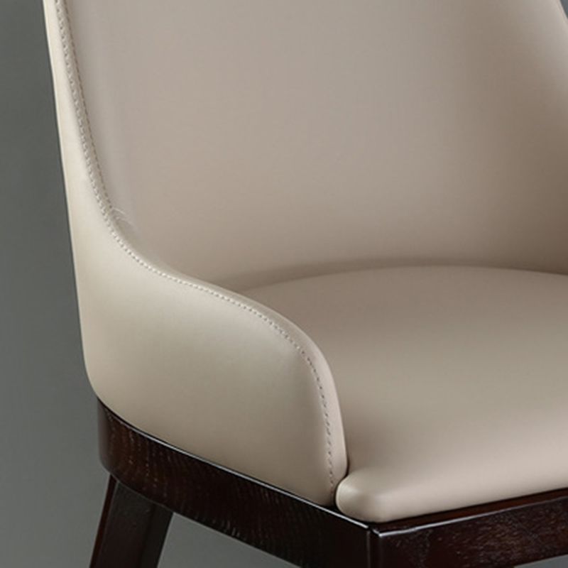 Contemporary Upholstered Arm Chair Solid Wood Home Dining Chair