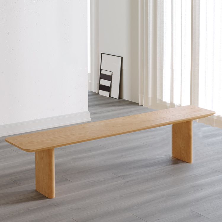 Modern Pine Wood Indoor Table for Restaurant Rectangle Dining Table with Double Pedestal