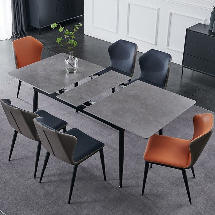 Kitchen Modern Sintered Stone Top Dinette Set with Removable Leaf Dining Room Furniture