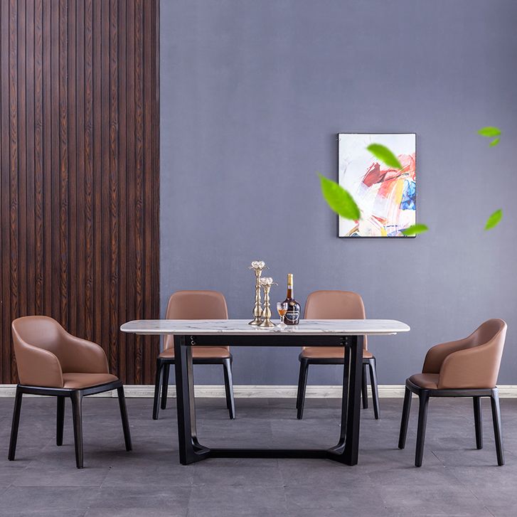 Solid Back Chair Wood Scandinavian Dining Kitchen Room Arm Chair