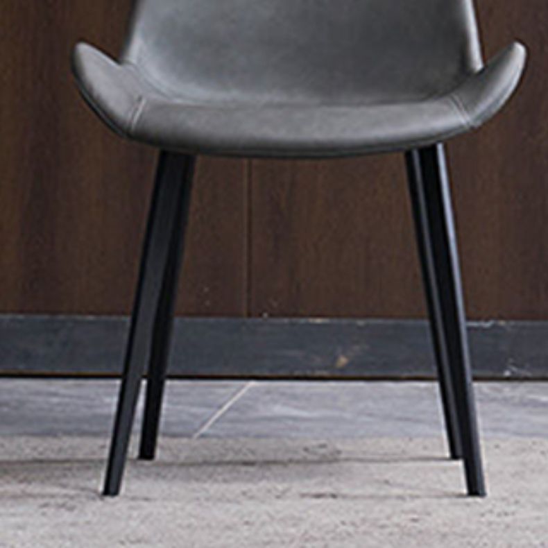 Modern Simple Arm Chair Faux Leather Dining Arm Chair for Dining Room