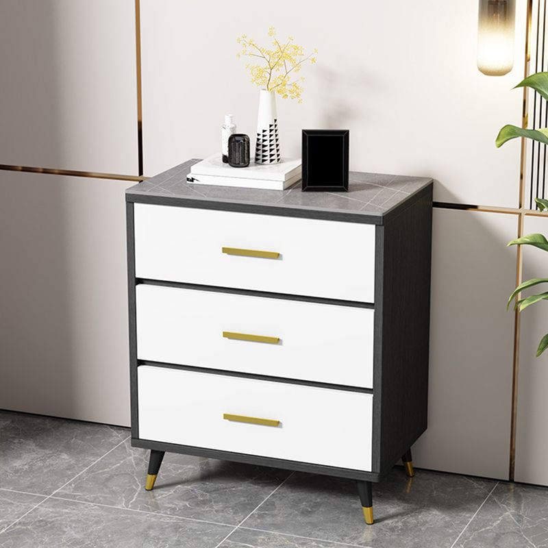 Stone Glam Storage Chest Bedroom Vertical Chest with Drawers