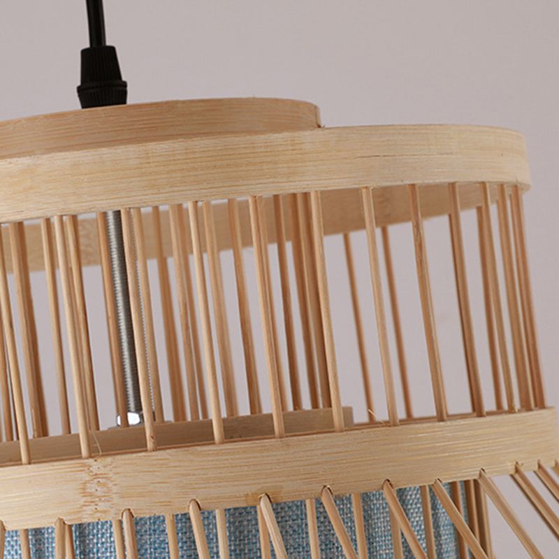 Japanese Pendulum Light Rattan 1-Light Hanging Ceiling Light for Dining Room