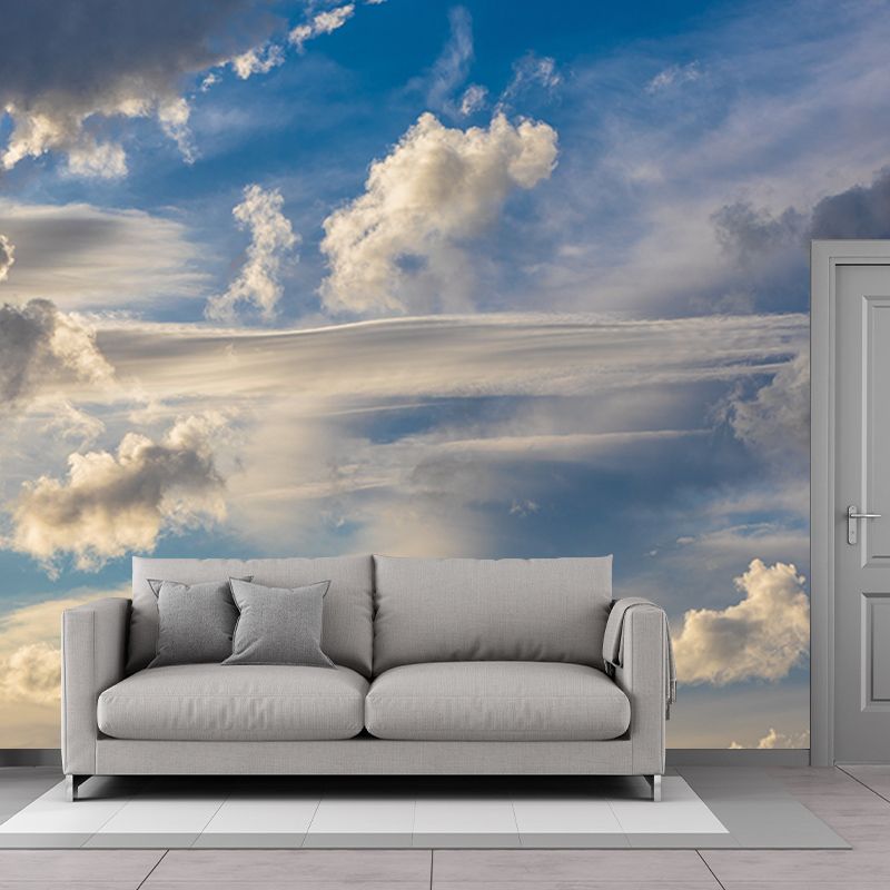 Beautiful Sky View Murals Stain-Resistant Wall Covering for Sitting Room