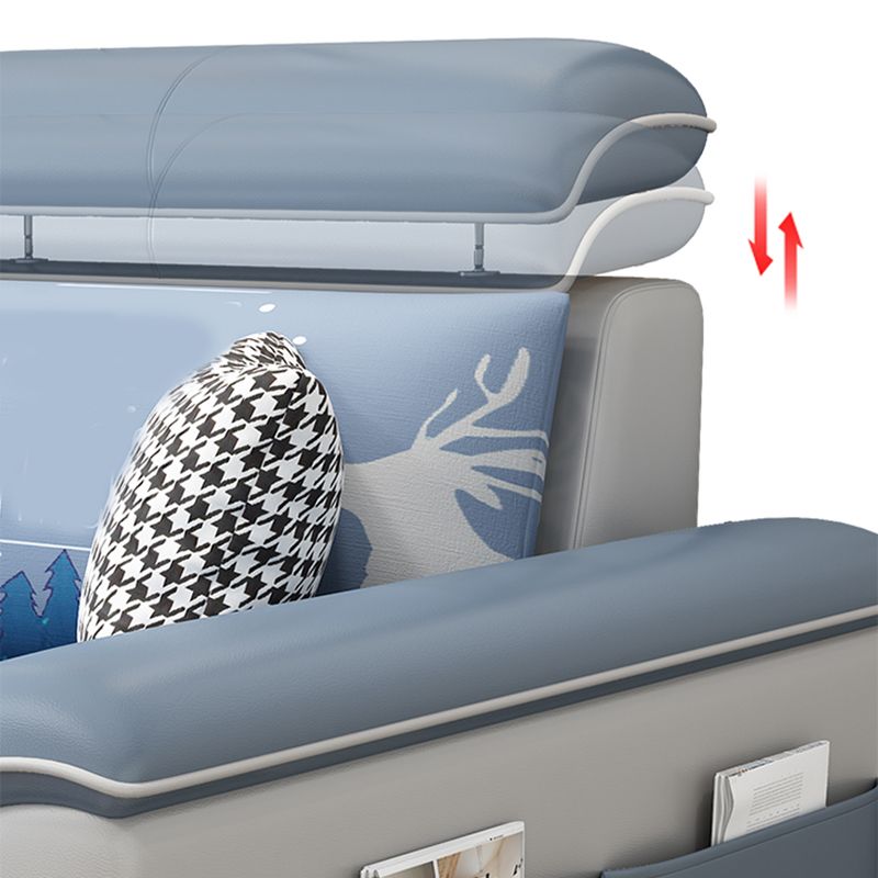 Contemporary 4-seater Sofa Sewn Pillow Back Sectional with Storage