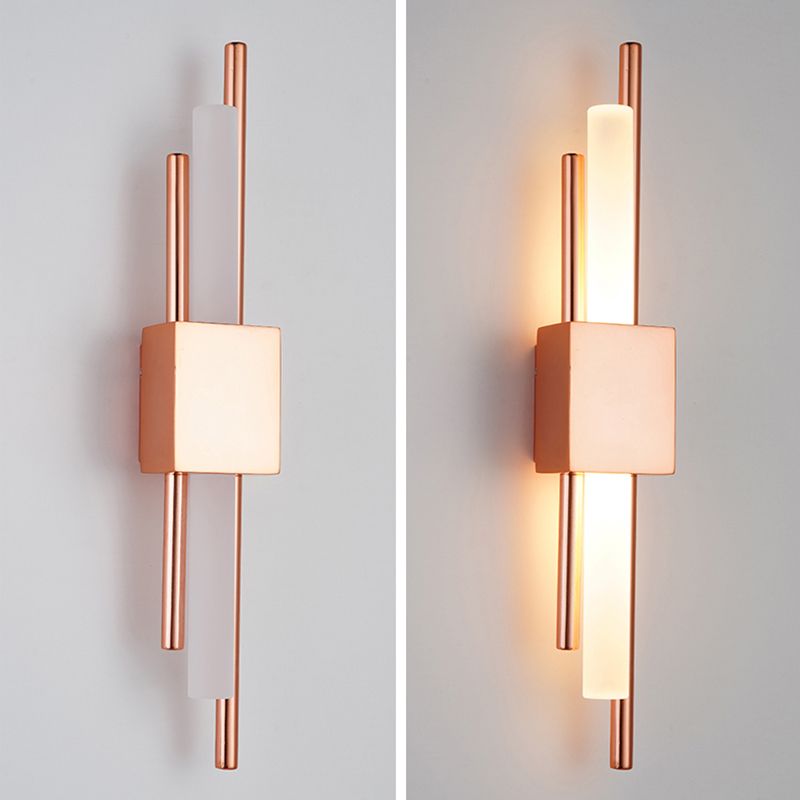 Modern Style Wall Sconce Geometric Shape LED Wall Light with Metal Shade for Bedroom