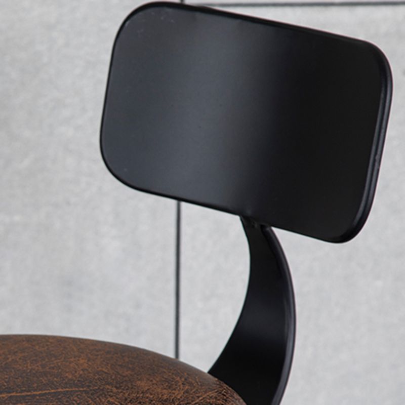 Scandinavian Metal Barstool Faux Leather Counter Stool With 4 Legs in Matte Finish