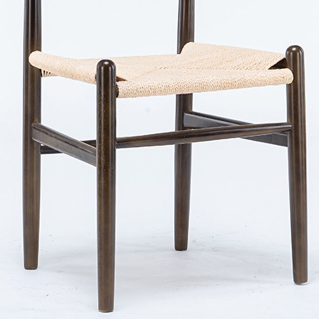 Silla de comedor de madera de estilo escandinavo, silla lateral de comedor con respaldo abierto para Patio