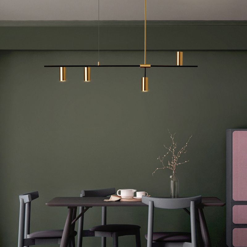 Modern Dining Chandelier Light Cylindrical Shade Pendant Light Fixture for Dining Room