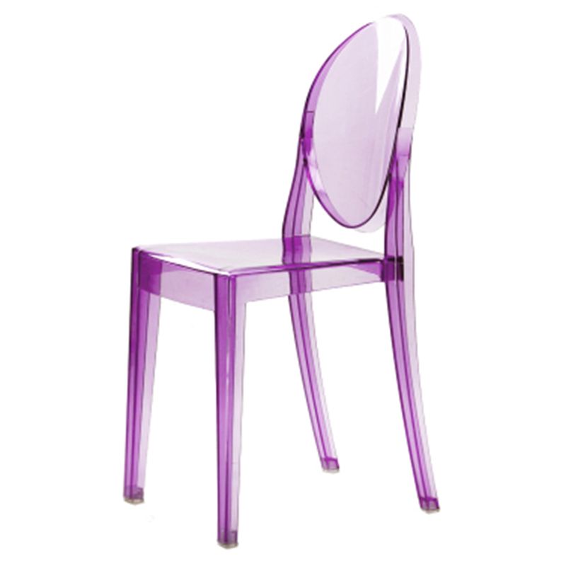 Scandinavian Winehouse Plastic Side Chair Transparent Open Dining Chair (Set of 4)