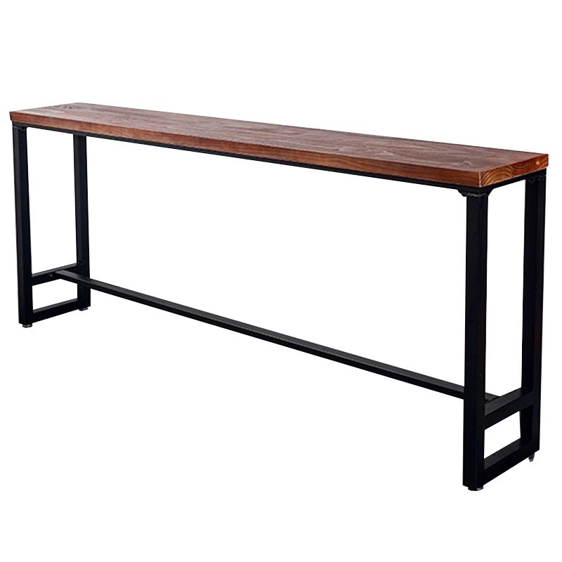 Glam Style Rectangle Bar Table Trestle Base Bar Dining Table for Home