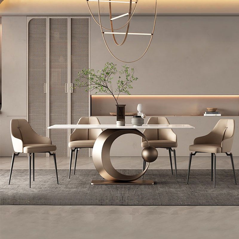 Luxury Sintered Stone Top Dining Set 1/4/5/7 Pieces Rectangle Dining Table with Chairs