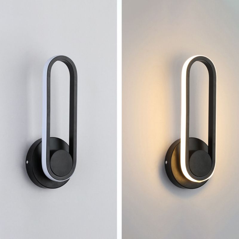 1-Light Oval Wall Mount Light Modern Style Metal Wall Lighting Ideas