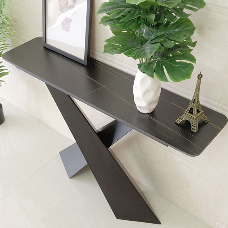 15" Wide Contemporary Console Table Stone Rectangle Console Accent Table