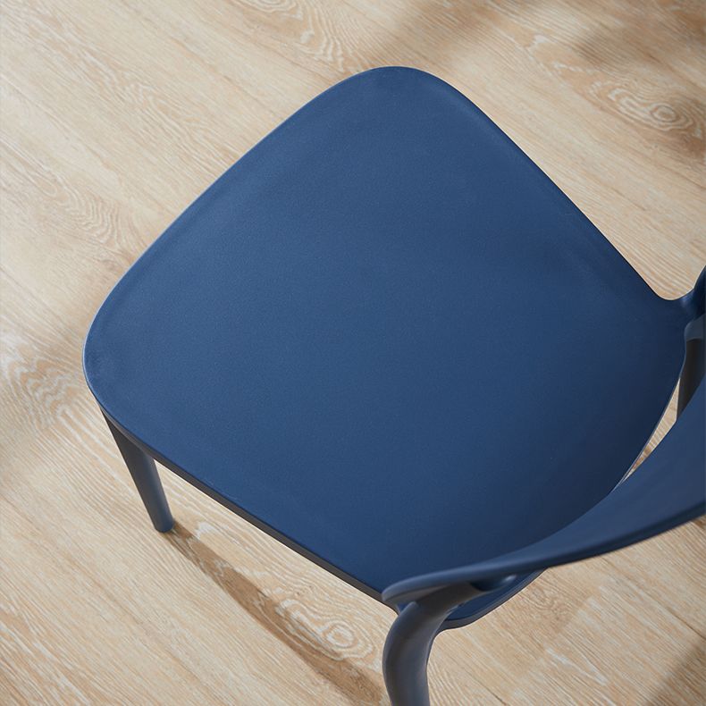 Chaises de salle à manger sans bras en plastique scandinave, chaise latérale à dossier ouvert empilable