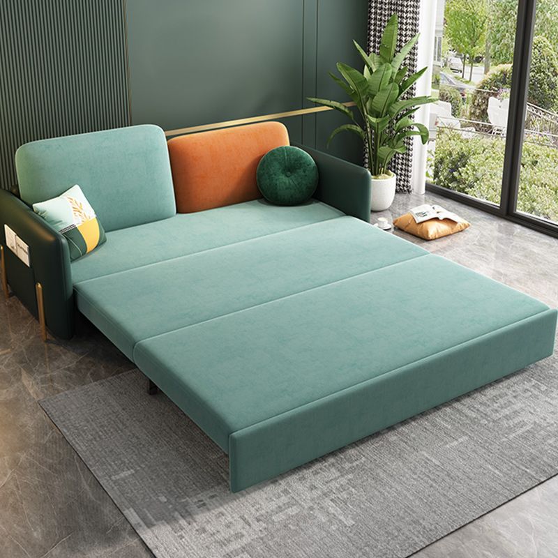 35" Wide Glam Sleeper Sofa Futon Pillow Included Green Sleeper Sofa