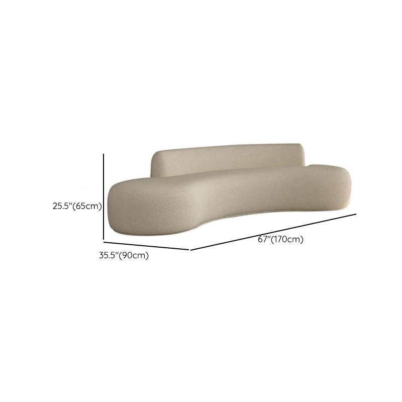 Contemporary Tight Back Curved Sofa Fabric Armless Settee for Living Room