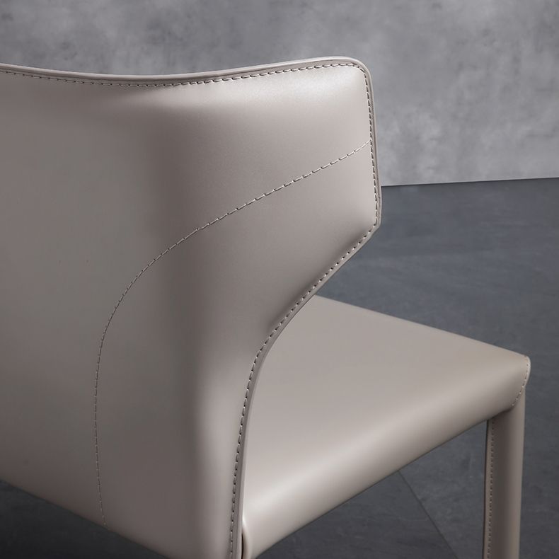 Moderner zeitgenössischer Leder -Essstuhl reiner Farbwingback -Nebenstuhl