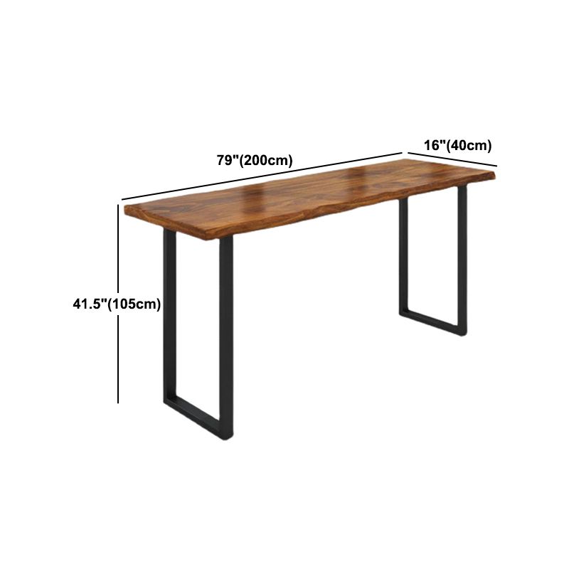 Modern 1/5 Pieces Bar Table Set Rectangle Pine Wood Counter Table with Stools for Balcony