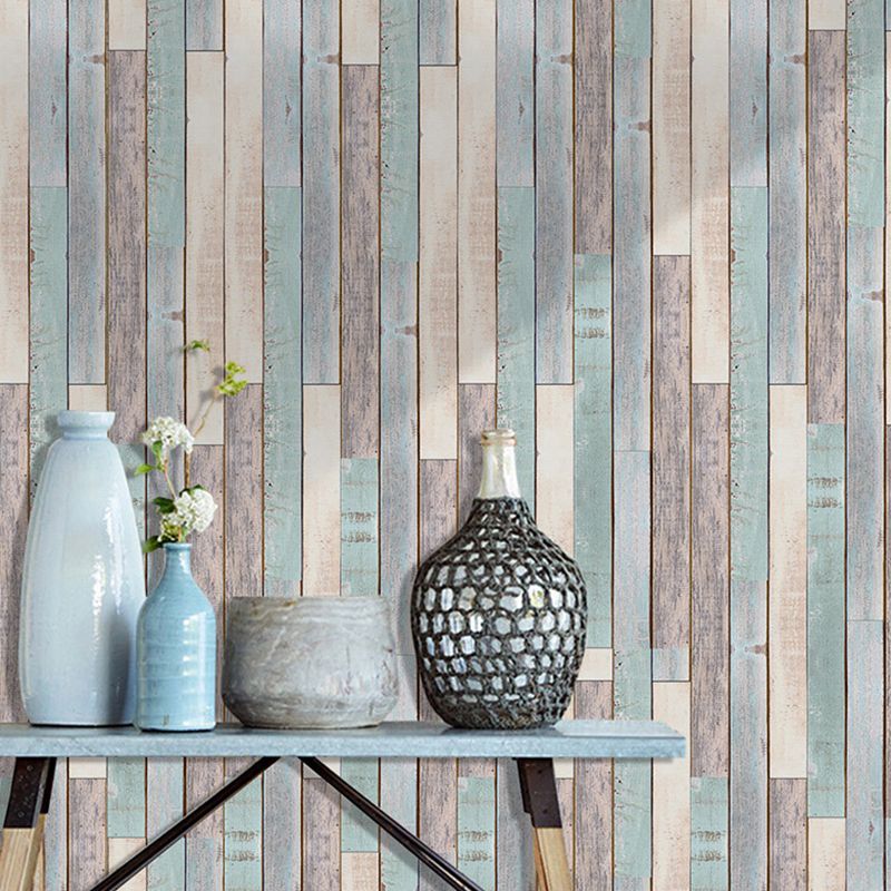 Removable Faux Wood Wallpaper 10' L x 12" W Country Style Wall Art for Living Room