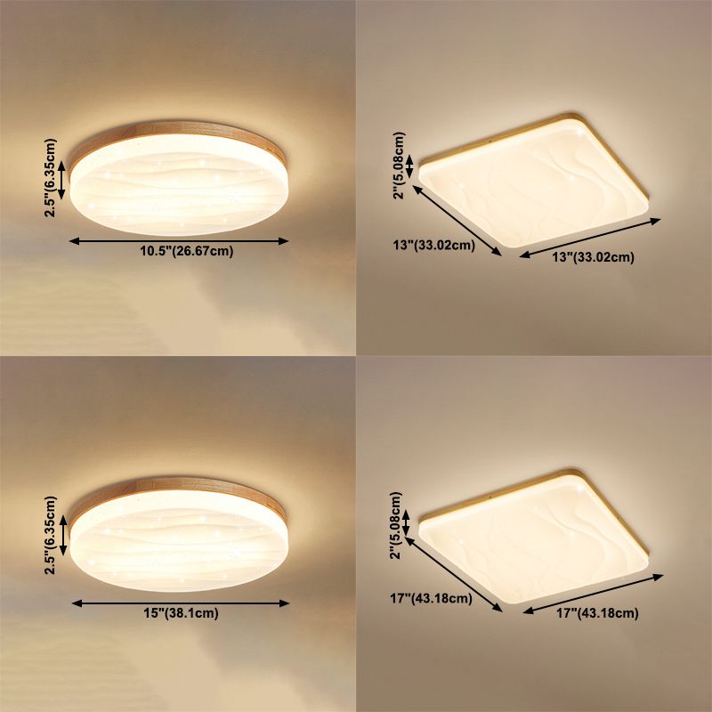 Modern Style Ceiling Light Simplicity Wooden LED Flush Mount Ceiling Lamp for Sitting Room