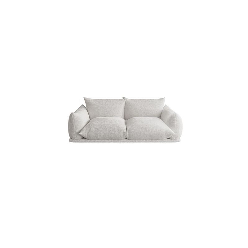 White Pillow Top Arm Sofa Stain Resistant Sewn Pillow Back Sofa