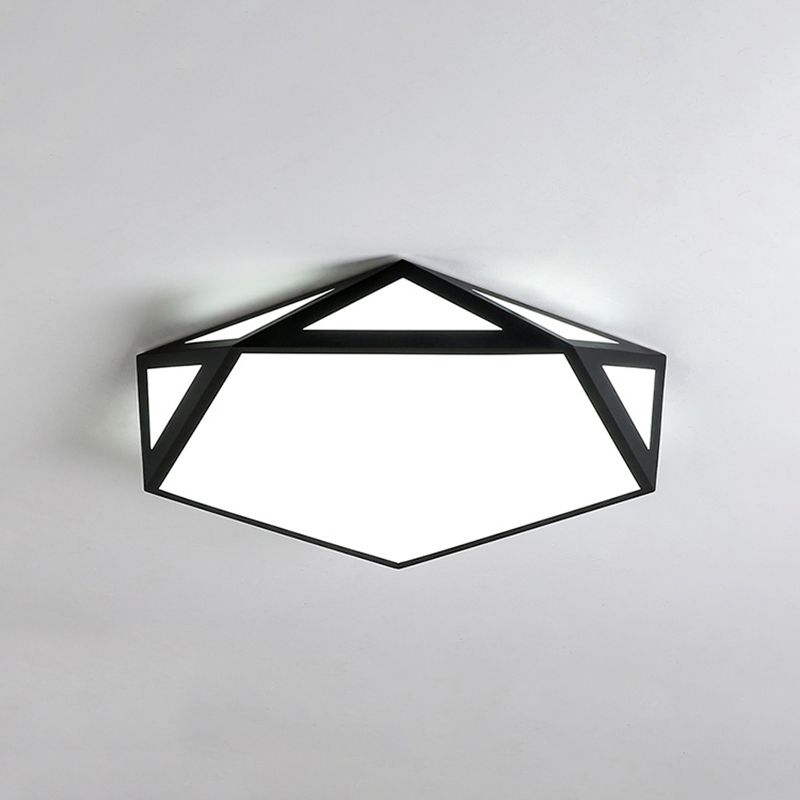 Metal Geometric Shade Flush Ceiling Light Modern Style 1 Light Flush Mount Fixture