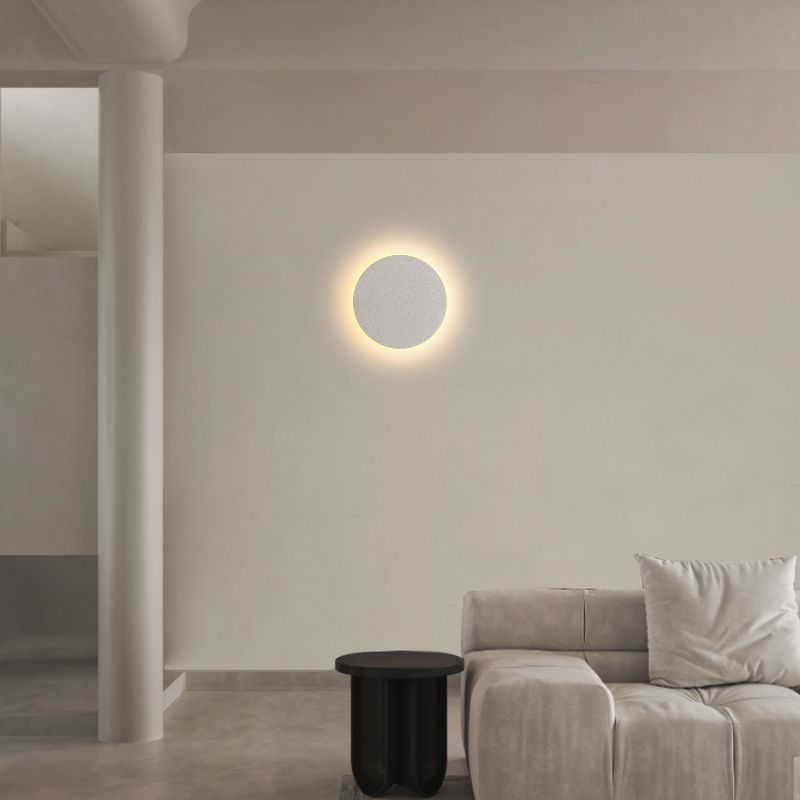 Concrete Circular Wall Sconce Simplicity Living Room LED Wall Lamp