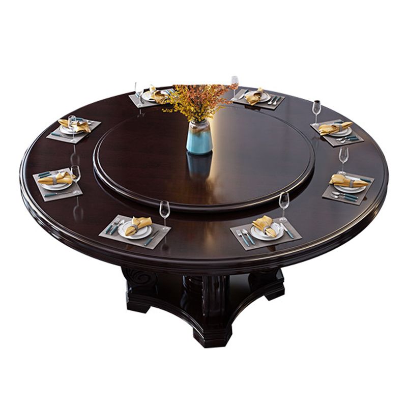 Solid Wood Dining Table Traditional Round Dinner Table for Dining Room