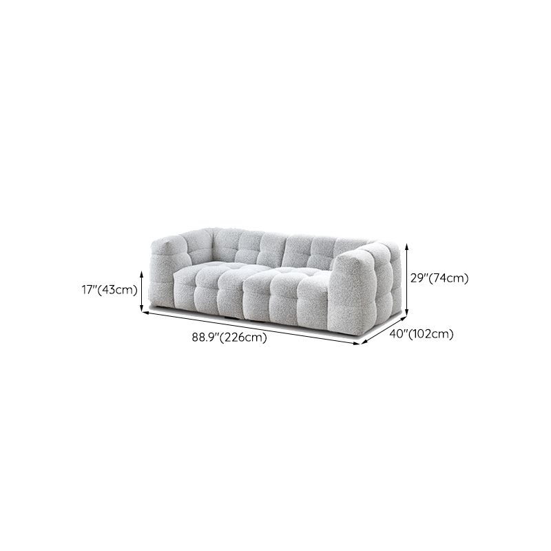 Beige and Gray Standard Seating Tuxedo Arm Sofa Biscuit Back for Apartment