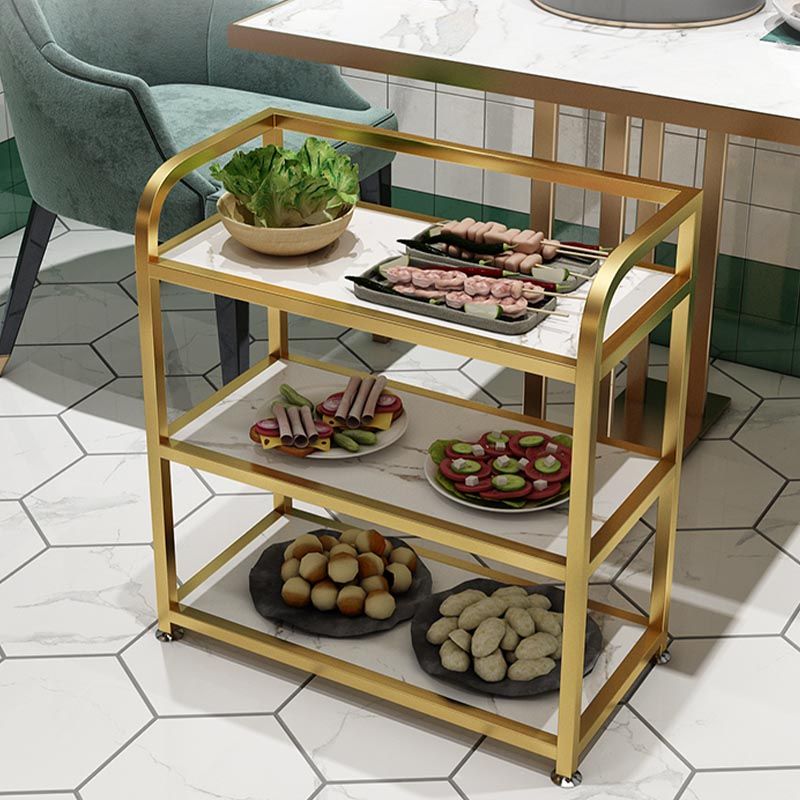 Modern 25.59"H Stationary Prep Table Metal Prep Table for Home Use