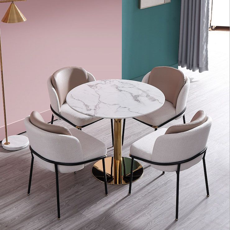 Modern Dining Table with Leather Chairs 1/2/3/5 Pieces Dinette Set