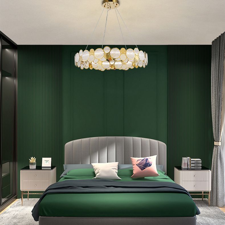 Postmodern Simplicity Circular Chandelier Light Fixtures Glass Hanging Pendant Lights for Restaurant