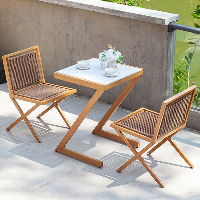 Contemporary Style 2/3 Pcs Dining Set Stone Square Dining Table Set