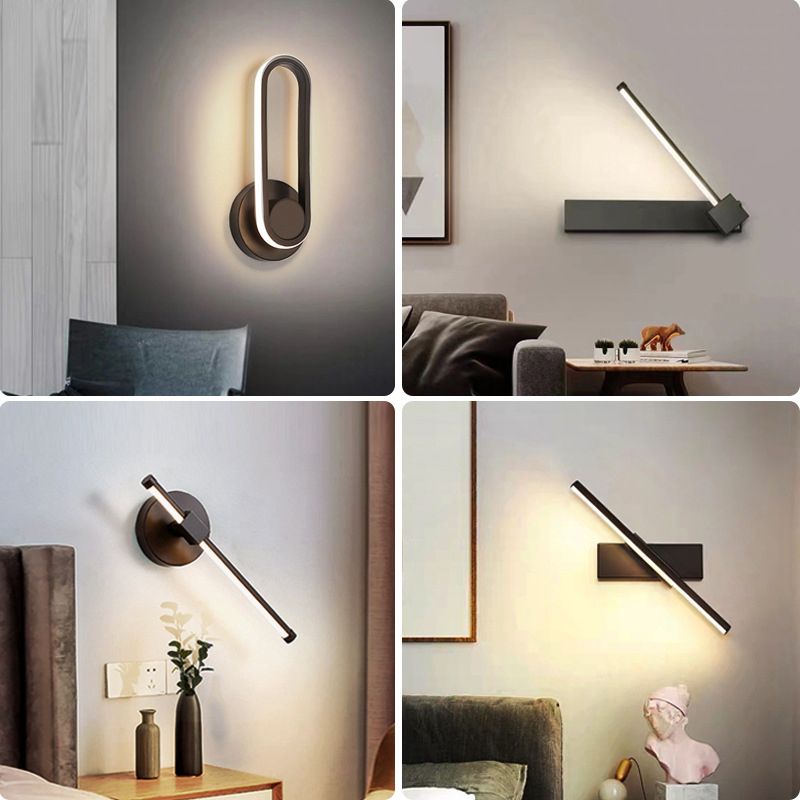 Modern Minimalist Style Linear Wall Mounted Lights Metal Wall Lamps for Living Room