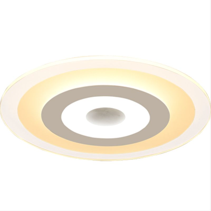 Luz empotrada en forma de disco blanco, luz LED de acrílico de estilo Simple montada en el techo para dormitorio